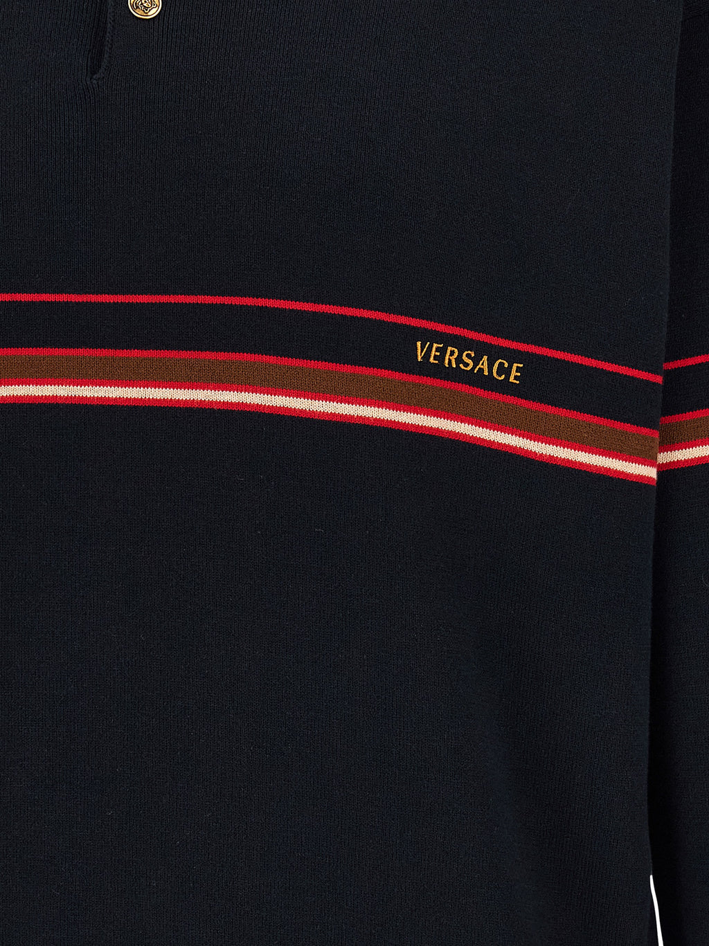 Versace Blue Cotton Polo Shirt