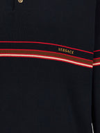 Versace Blue Cotton Polo Shirt