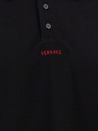 Versace Black Cotton Polo Shirt