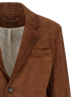 Golden Goose Brown Lamb Leather Leather Jacket