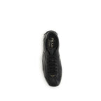 Prada Black Calf Leather Bos Taurus Low Top Sneakers