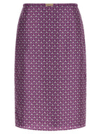 Gucci Purple Silk Midi Skirt