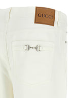 Gucci White Cotton Straight-Leg Jeans