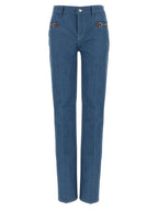 Gucci Blue Cotton Straight-Leg Jeans