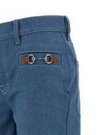 Gucci Blue Cotton Straight-Leg Jeans
