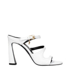 Versace White Leather Stiletto Heel Sandals