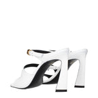 Versace White Leather Stiletto Heel Sandals