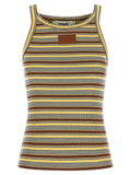Fendi Multicolor Cotton Sleeveles T-Shirt