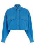 Versace Blue Cotton Blouse