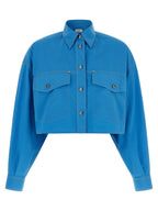 Versace Blue Cotton Blouse