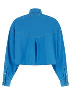Versace Blue Cotton Blouse