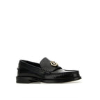 Gucci Black Leather Slip-On Loafers