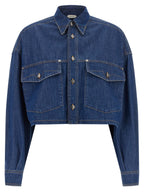 Versace Blue Cotton Blouse
