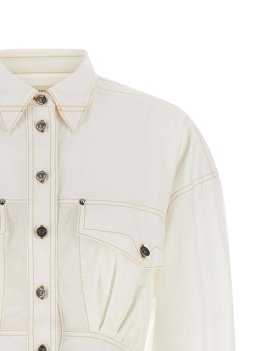 Versace White Cotton Short Dress