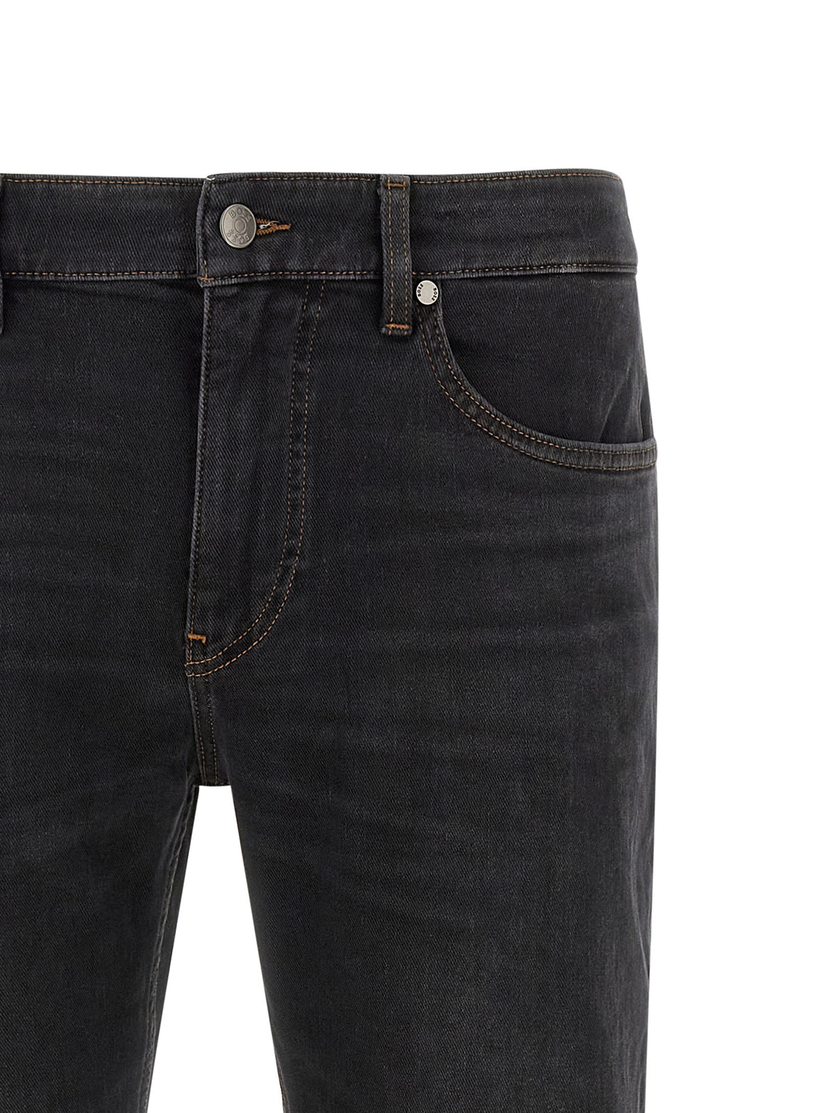 Hugo Boss Black Cotton Straight-Leg Jeans