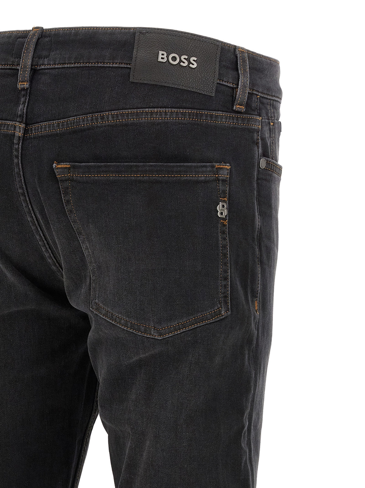 Hugo Boss Black Cotton Straight-Leg Jeans
