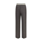 Versace Gray Wool Oves Aries Pants
