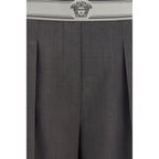 Versace Gray Wool Oves Aries Pants