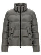 Moncler Gray Polyamide Full-Length Jacket
