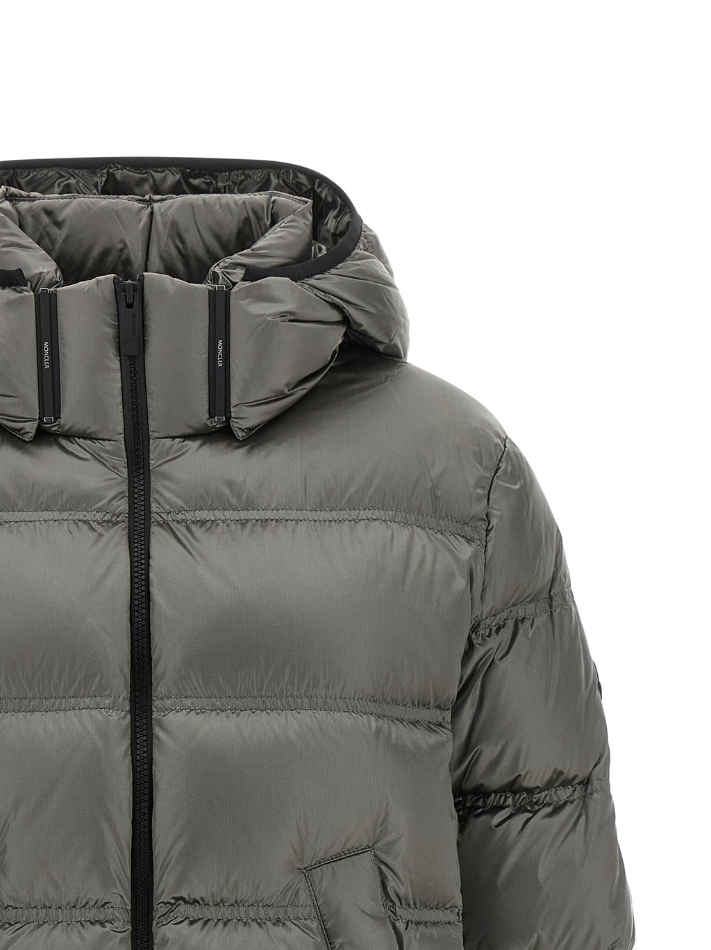 Moncler Gray Polyamide Full-Length Jacket