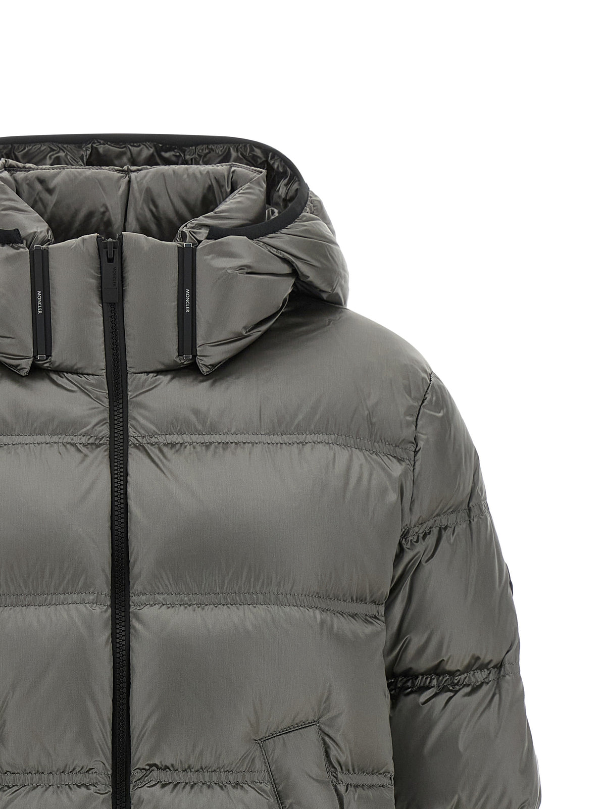 Moncler Gray Polyamide Full-Length Jacket