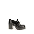 Prada Black Calf Leather Bos Taurus Platform Loafers