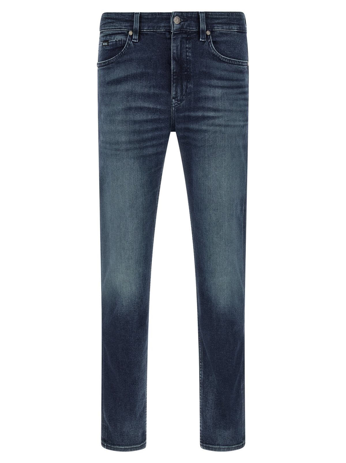 Hugo Boss Blue Cotton Tapered Jeans