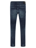 Hugo Boss Blue Cotton Tapered Jeans