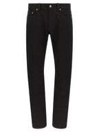 Versace Black Cotton Straight-Leg Jeans