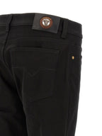 Versace Black Cotton Straight-Leg Jeans