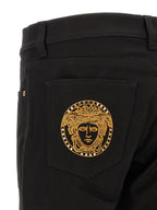 Versace Black Cotton Straight-Leg Jeans