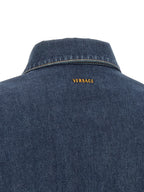 Versace Blue Cotton Short Dress