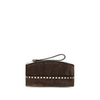 Valentino Garavani Brown Suede Leather Clutch Bag