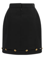 Versace Black Virgin Wool Long Skirt