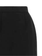 Versace Black Virgin Wool Long Skirt