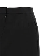 Versace Black Virgin Wool Long Skirt