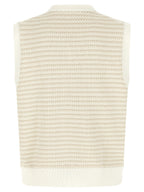 Lacoste Beige Cotton Sleeveles Sweater