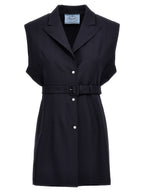 Prada Blue Virgin Wool Sleeveless Jacket