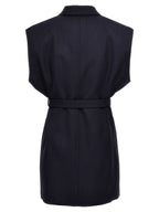 Prada Blue Virgin Wool Sleeveless Jacket