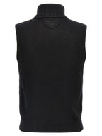 Prada Black Cashmere Sleeveless Jacket