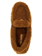 Prada Brown Lamb Leather Slip-On Loafers