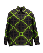 Valentino Garavani Green Geometric Button-Up Jacket