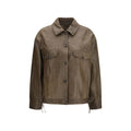 Golden Goose Brown Lamb Ovis Aries Leather Jacket