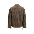 Golden Goose Brown Lamb Ovis Aries Leather Jacket