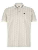 Lacoste White Polyester Polo Shirt