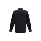 Versace Black Wool Oves Aries Pattern Shirt