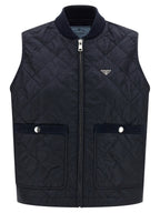 Prada Blue Recycled Polyamide Sleeveless Jacket