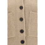 Tory Burch Beige Wool Oves Aries Cardigan