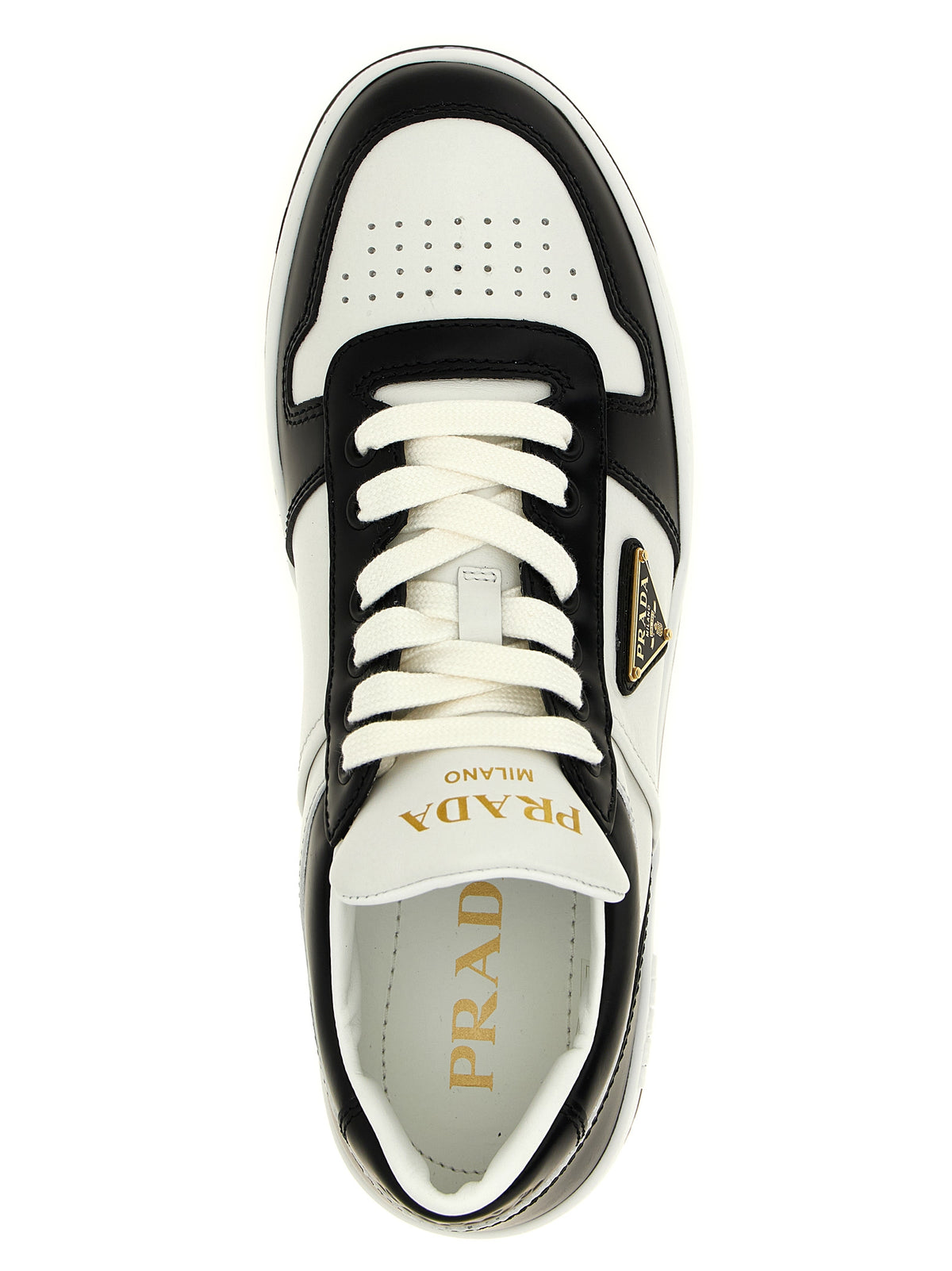 Prada Bicolor Calfskin Low Top Sneakers
