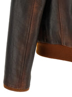 Golden Goose Brown Cowhide Leather Jacket